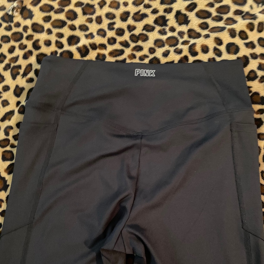 NWOT PINK black shiny leggings